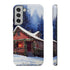Cozy Christmas Cabin in the Snow - Impact Resistant Phone Case Samsung Galaxy S22 Plus Glossy
